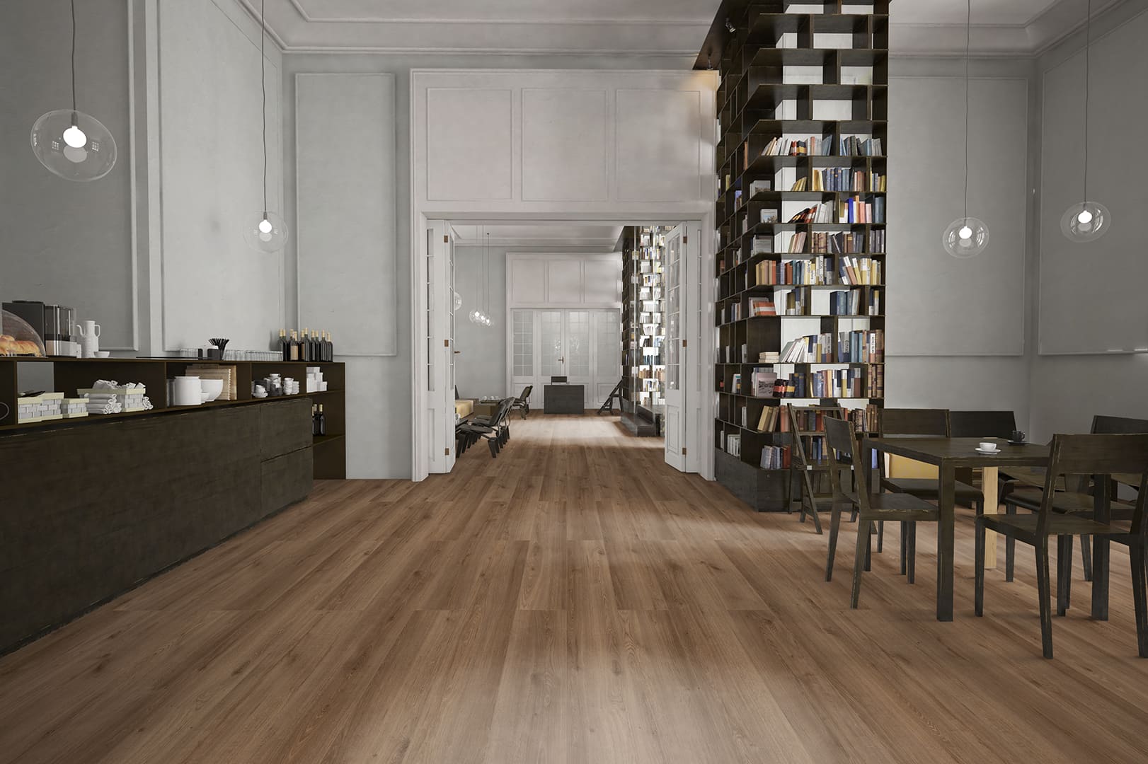 Natural Matt Laquered Taupe Oak Laminate Flooring